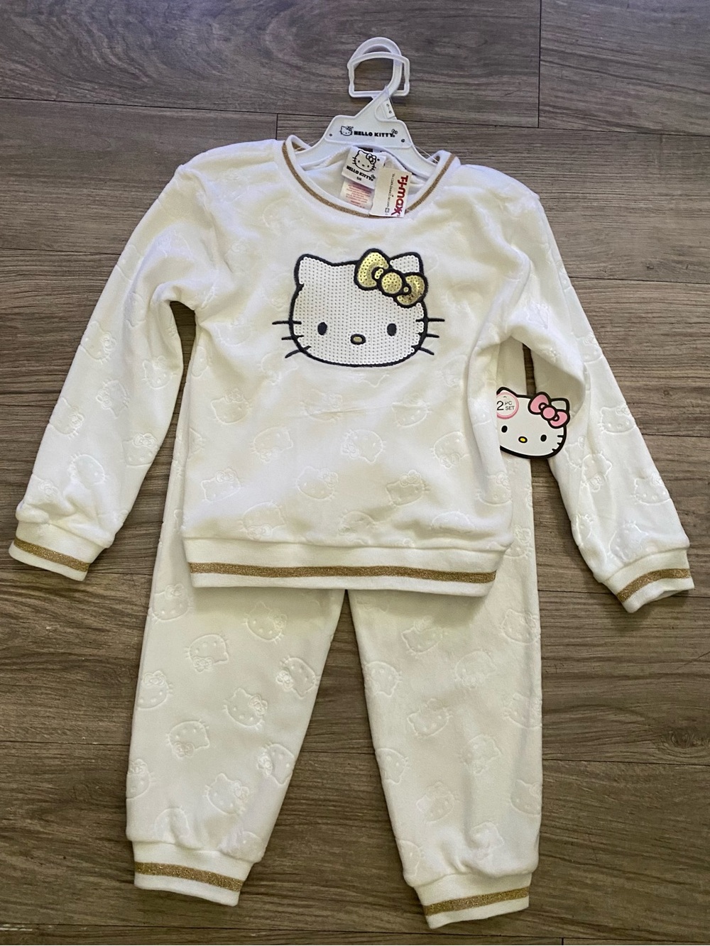 Hello Kitty Cream and Gold Plush Girls Set